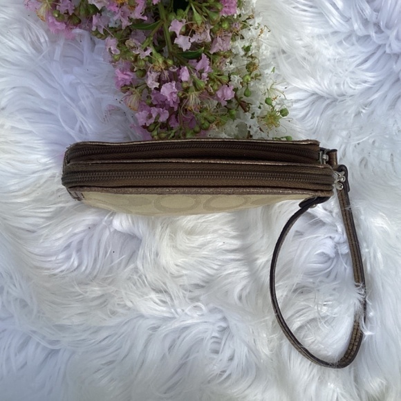 Coach Later Date Signature Canvas Double Zipper Wristlet/Wallet - Picture 4 of 8